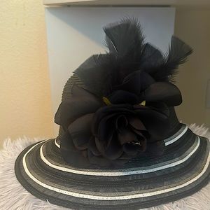 Women’s Black and White Derby, Church, Tea Party, Sun Hat